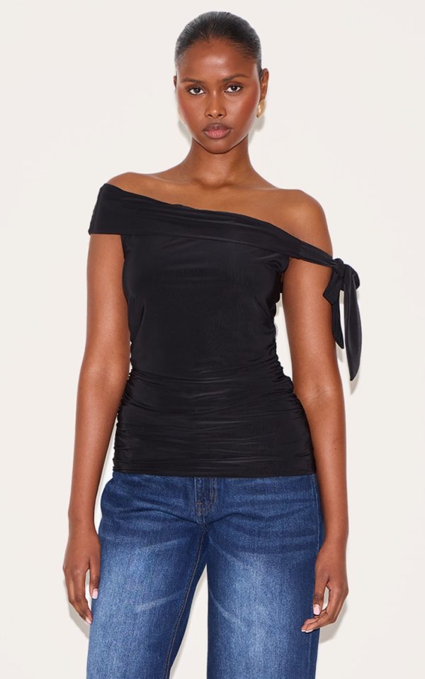 497680f384cc4badedbd88631d5875c9ce9f0324_CNM5827_1_black_double_layer_slinky_tie_shoulder_bardot_long_top