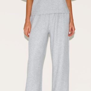 Grey Soft Touch Wide Leg Joggers