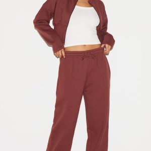 Chocolate Seam Detail Wide Leg Joggers