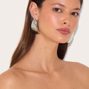 Silver Square Oversized Statement Earrings