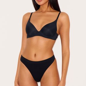 Black Scoop Cupped Underwired Bra