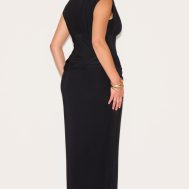 4b07c11045982c9a17e72dd2553eaee40a67abd9_CNN0725_2_plus_black_double_layer_plunge_ruched_shoulder_drape_waist_maxi_dress