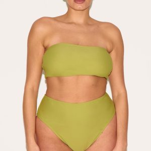 Plus Olive Basic Bandeau Bikini Top