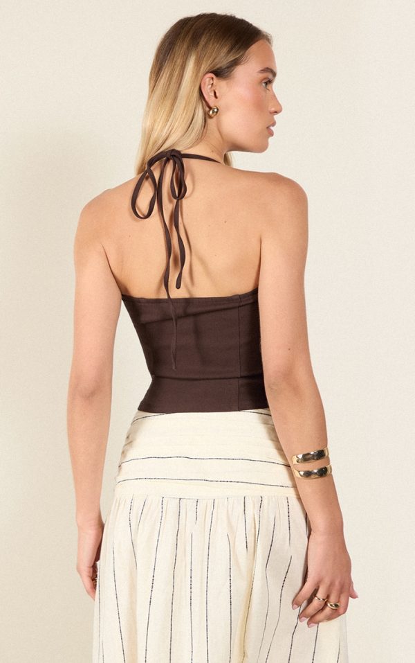 4b63837aefb1216081808b5ce38e392242f51a44_CNM6221_2_chocolate_bengaline_beaded_halterneck_long_top