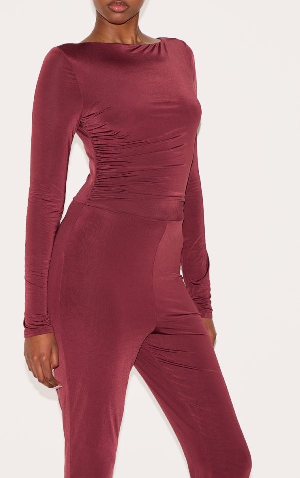 4d66ff2636c79ef226709612a12c3e6b665fd9d5_CNM3116_4_wine_double_layer_slinky_gathered_long_sleeve_wide_leg_jumpsuit-1