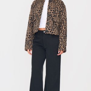 Leopard Wool Look Jacket