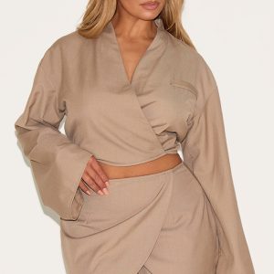 Shape Mocha Tailoring Wrap Over Mini Skirt