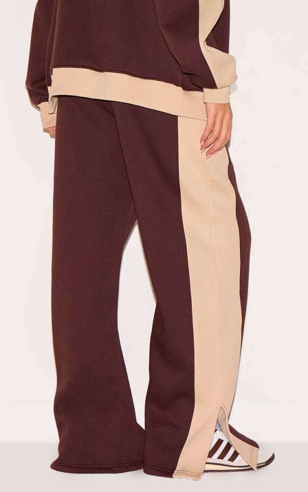 4e0993e89405e71b6fb3ecc36b386e620449c28a_CNM6494_3_chocolate_wide_leg_colour_block_split_hem_joggers