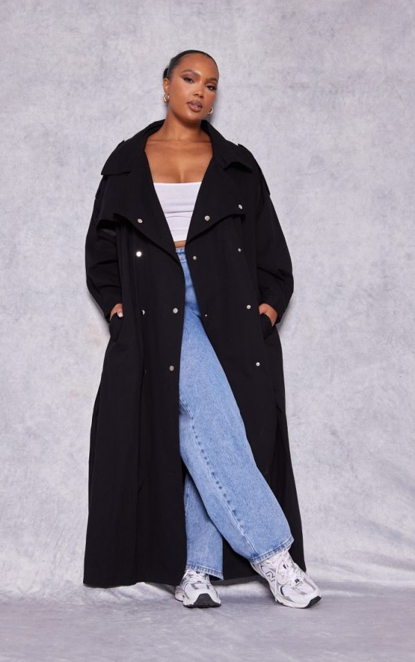 4e845dff7f3f32b0303f4d30a4e7255285a89cb4_CNF1107_1_plus_black_popper_detail_trench_coat-1