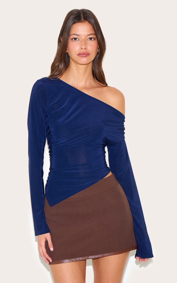 4f76208fee9572af5e63c55491931d001d2bb058_CNM6298_1_navy_slinky_asymmetric_ruched_long_sleeve_top