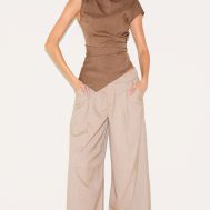 4fd120695bbb955f9d8b0af90c5c18c379e6abdc_CNL9466_3_chocolate_woven_ruched_asymmetric_long_top