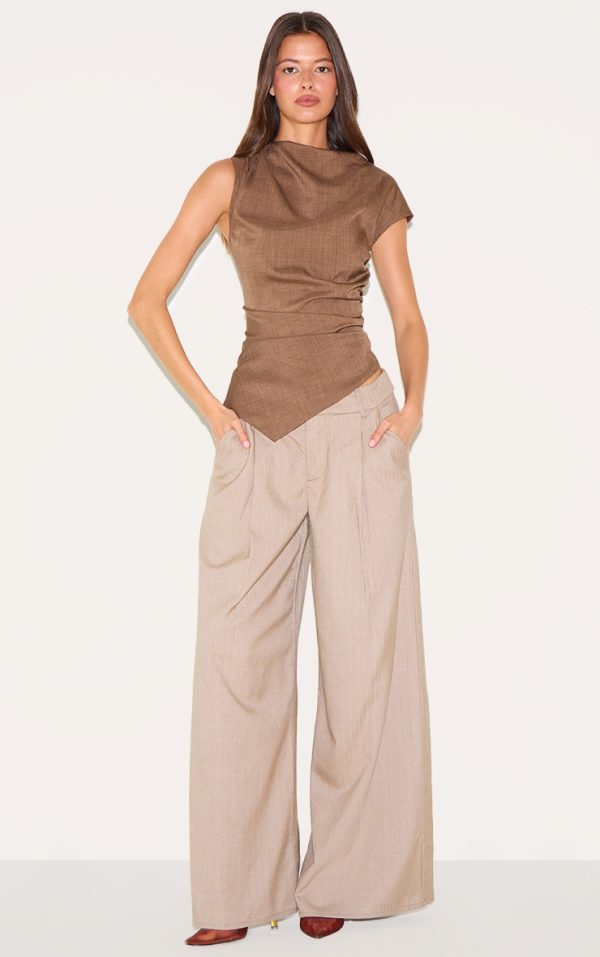 4fd120695bbb955f9d8b0af90c5c18c379e6abdc_CNL9466_3_chocolate_woven_ruched_asymmetric_long_top