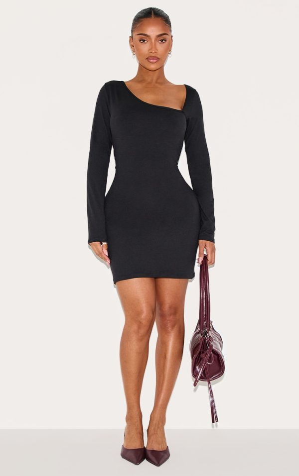 4febb225a2c8bd82446d09a2d01bb805060817b8_CNM0047_3_shape_black_sculpt_asymmetric_neck_mini_dress