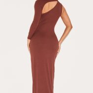 516362020a4bcceee2675f87bf87265a10dfa00f_CNM1861_2_petite_chocolate_ribbed_one_sleeve_maxi_dress