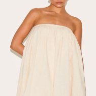 51805780290d2777b5540fee1b2fd50f5b1acce9_CNM4442_1_petite_stone_linen_look_bandeau_puffball_mini_dress
