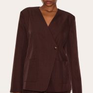 51bd1a32bc497b172c66f5c217b49be8ffc0a1a9_CNM1900_1_dark_brown_tailored_woven_asymmetric_blazer