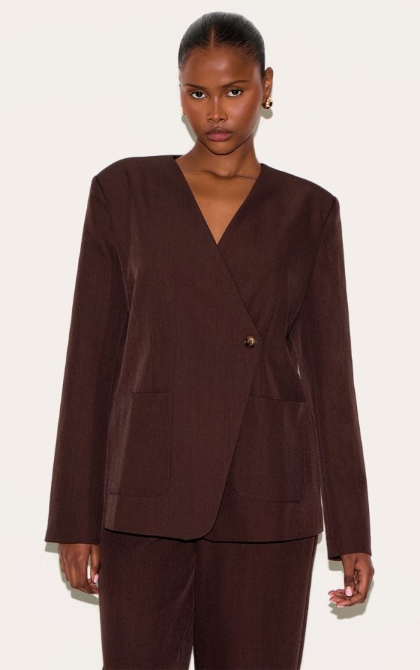 51bd1a32bc497b172c66f5c217b49be8ffc0a1a9_CNM1900_1_dark_brown_tailored_woven_asymmetric_blazer