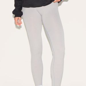 Tall Grey Structured Contour Rib Leggings