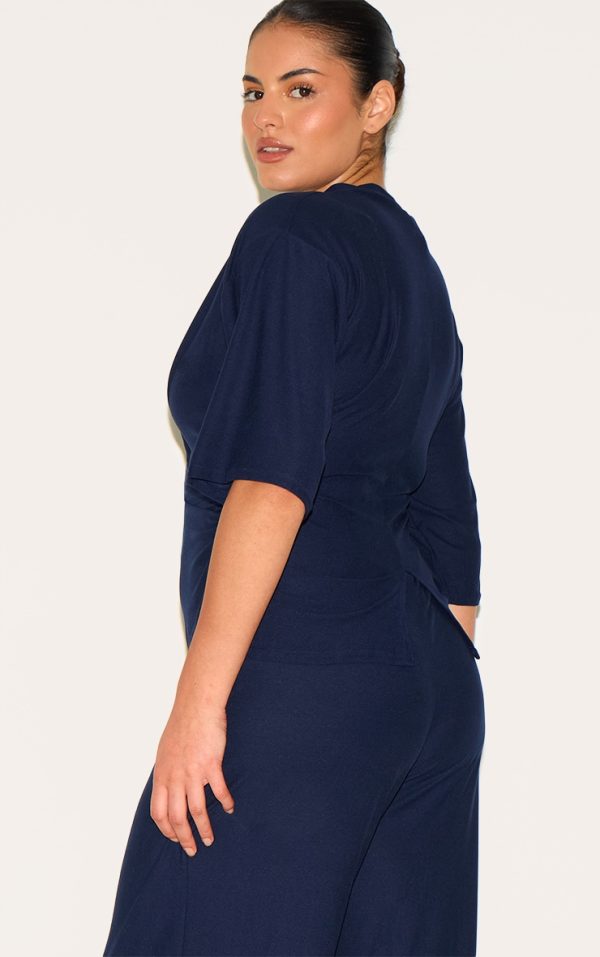 51faf0ca633b12a9be8d961df1a2afa6270a53fc_CNM2626_2_plus_navy_soft_touch_ruched_oversized_short_sleeve_t_shirt