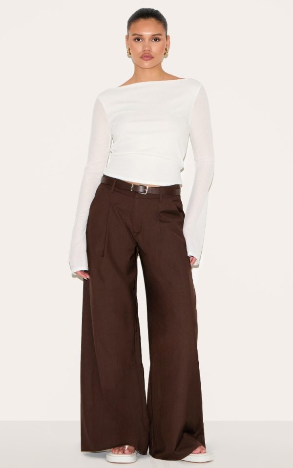 5224e9394470dae81c96a318d2807be001b30dff_CNM8045_3_white_double_layer_burn_out_mesh_asymmetric_flared_sleeve_top