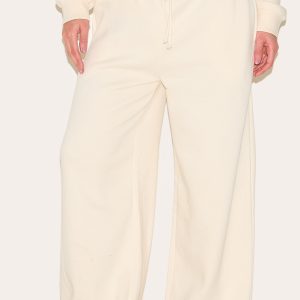 Tall Cream Mid Rise Wide Leg Joggers