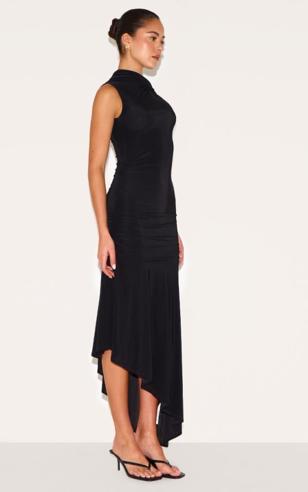 5296251a728cf032affae53b69495a2e8a4ba392_CNM6737_3_black_double_layer_slinky_asymmetrical_ruched_midaxi_dress
