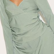 52acdaf473716648aa16027d788b62cc28cc627c_CNM1371_4_shape_olive_woven_tailored_square_neck_ruched_side_flippy_mini_dress