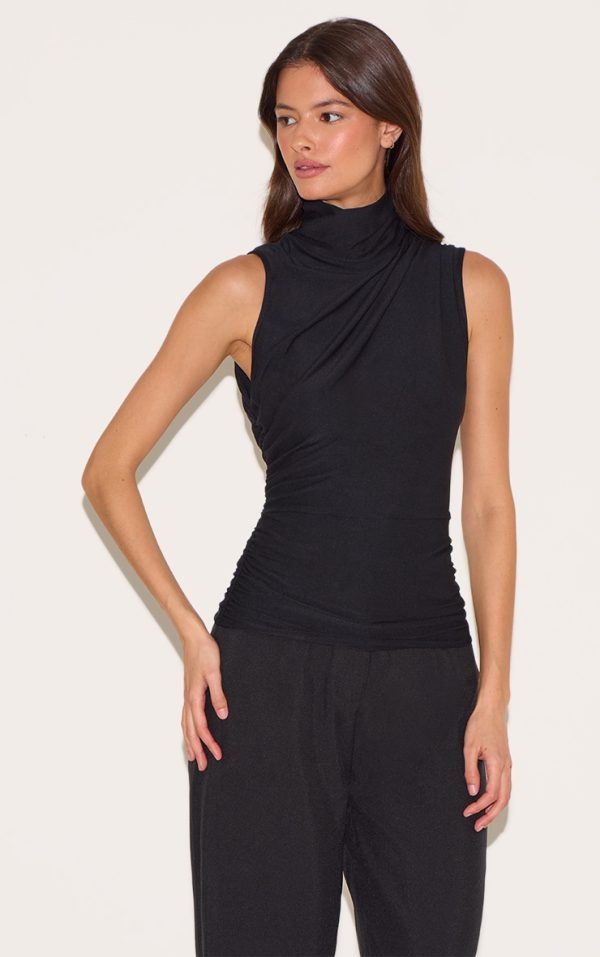 535ec4ec94441e1fb90f4c01f5b0b1b144bfc3e6_CNM4277_4_black_soft_touch_ruched_side_high_neck_top