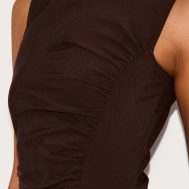 543982ba6d907ab1ff31655a6be2a7f9a77cf404_CNM3157_4_chocolate_stretch_woven_ruched_bodycon_dress