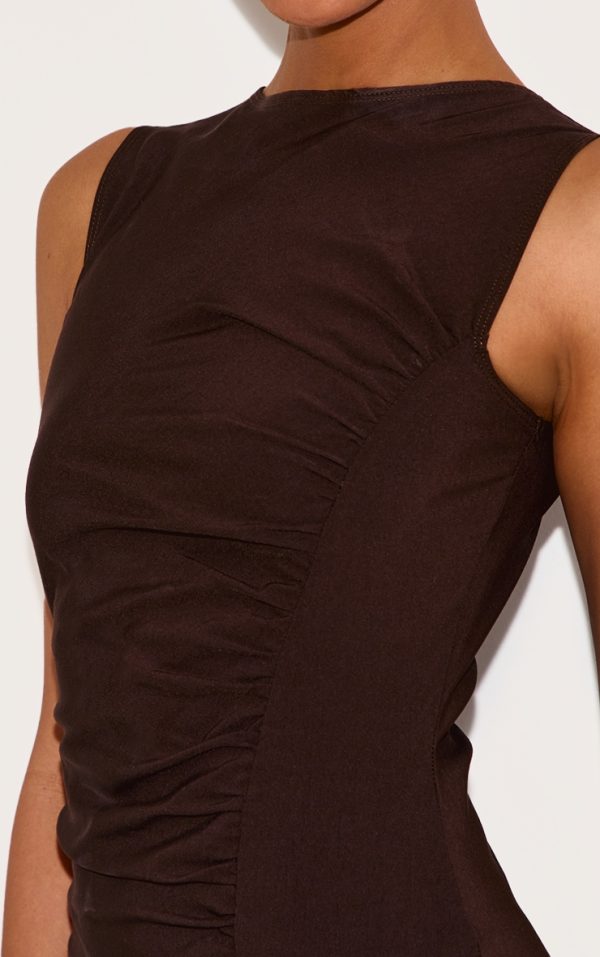 543982ba6d907ab1ff31655a6be2a7f9a77cf404_CNM3157_4_chocolate_stretch_woven_ruched_bodycon_dress