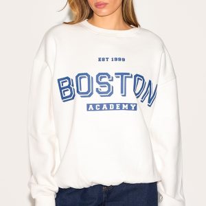 Cream Oversized Boston Print Sweatshirt