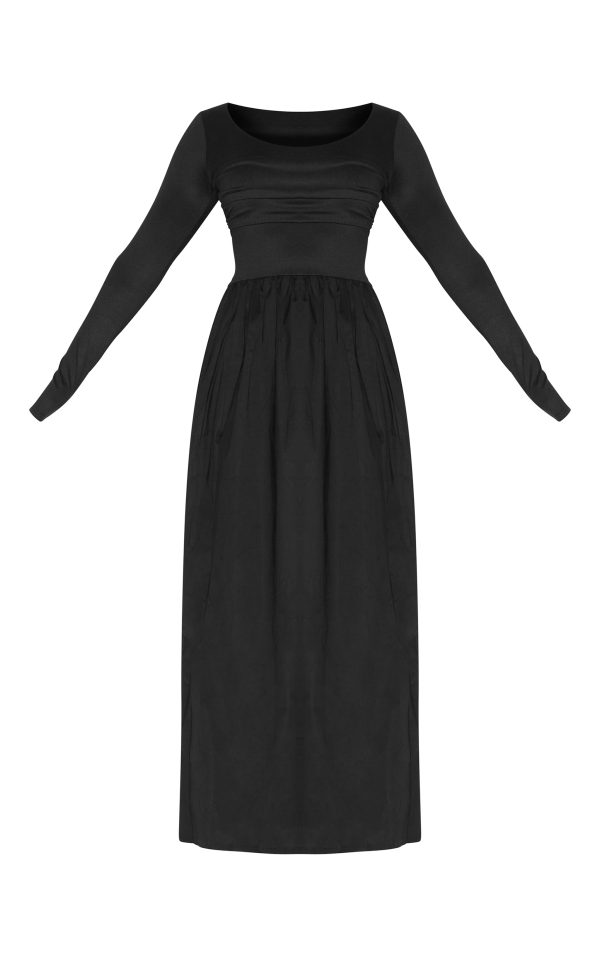 54a85a20dfbf01722b97824465f18d6c75a26ed5_CNM0724_5_shape_black_scoop_neck_ruched_bust_maxi_shift_dress