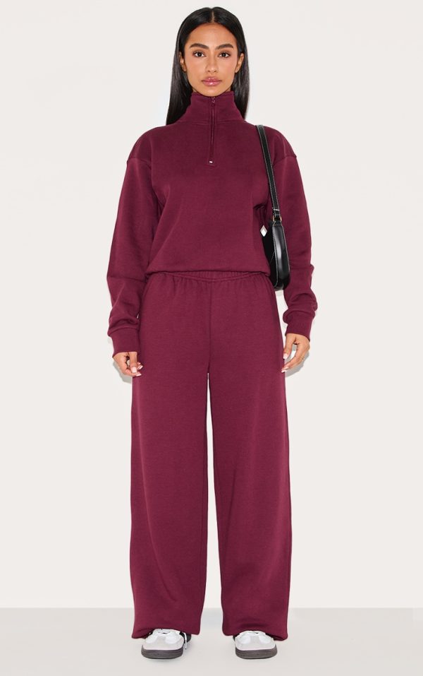 54ca090a20664c686a169143ccb8332a68fab319_CNM1849_3_petite_burgundy_quarter_zip_sweatshirt