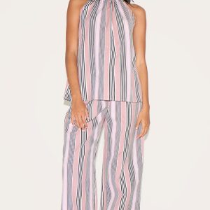 Pink Striped Slouchy Trousers