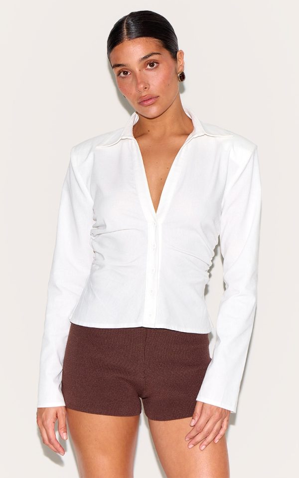 551f650aebaa39787cd9a759d982aa11adff534b_CNM3960_1_petite_white_linen_shoulder_padded_fitted_shirt