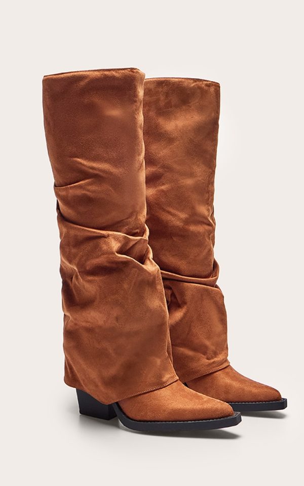559a883636598b906097801ec5b117a5ba6e19f9_CNL6665_2_tan_faux_suede_point_toe_fold_over_block_heel_knee_high_boots-1