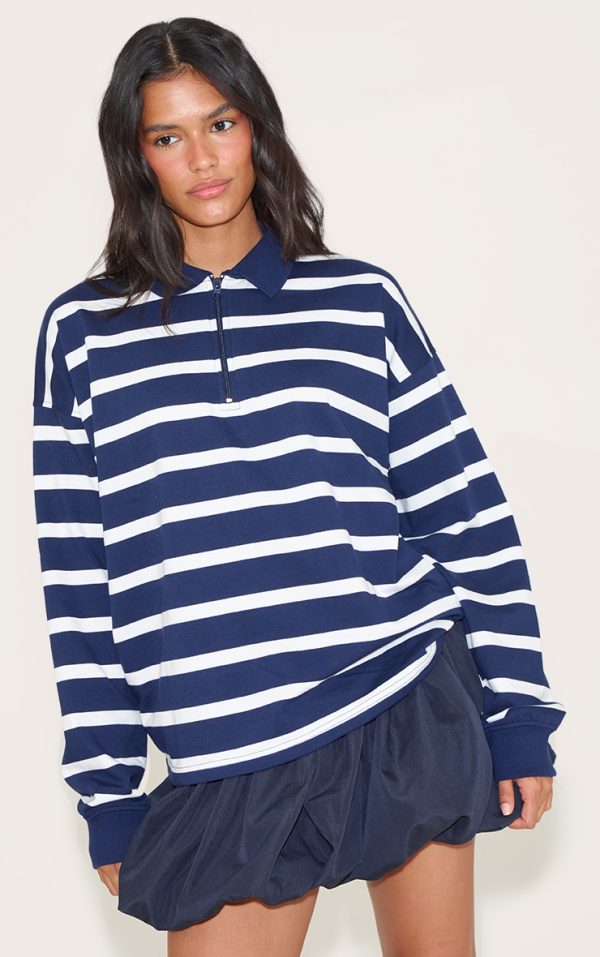 55c9b3be5f33b31d1a5ff4f9aabb0615257c0369_CNM8124_1_navy_loopback_sweat_stripe_quarter_zip_sweatshirt