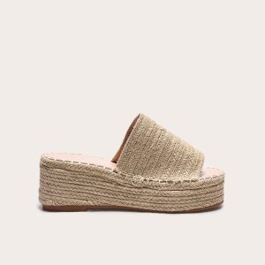 Natural Espadrille Mule Flatform Sandal