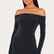 5677f6fc752f51e4d1ccdc7e69e632902004bbbe_CNL0117_1_black_premium_contour_bardot_bodycon_dress
