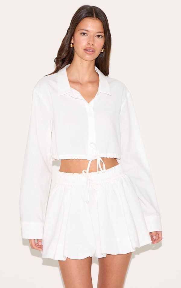 56b87ddc8cf6a0d0fd0c9577314f3261e7834d5a_CNM1729_1_white_drawstring_cropped_shirt