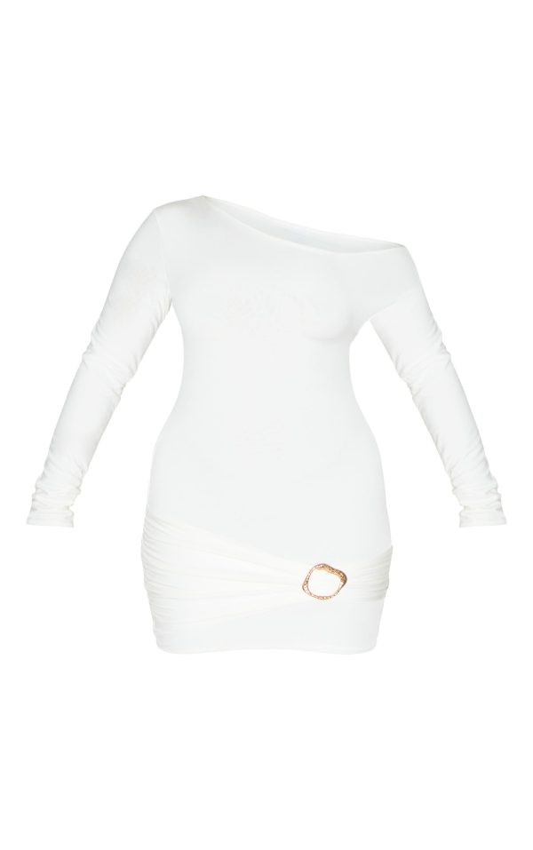 56d0475ba343b82b4d71db7d2dd265981e374747_CNN1799_5_shape_white_off_shoulder_long_sleeve_gold_trim_mini_dress