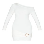 56d0475ba343b82b4d71db7d2dd265981e374747_CNN1799_5_shape_white_off_shoulder_long_sleeve_gold_trim_mini_dress