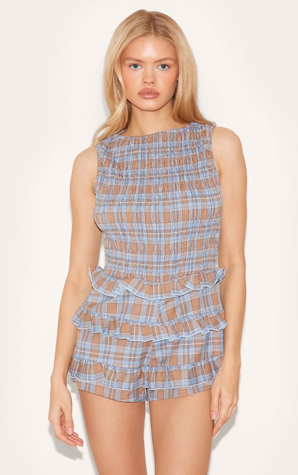 56fca814f9f03eec668e4e80ba616b84616b52c1_CNL9247_1_green_gingham_woven_shirred_boat_neck_playsuit-1