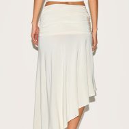 57492ce2cd1537d139d8e46ffa81f5102245ec69_CNN0303_3_cream_double_layer_slinky_asymmetrical_ruched_midaxi_skirt