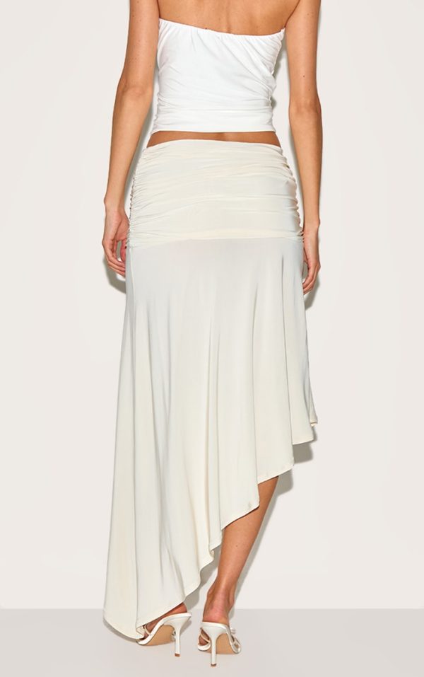 57492ce2cd1537d139d8e46ffa81f5102245ec69_CNN0303_3_cream_double_layer_slinky_asymmetrical_ruched_midaxi_skirt