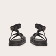 57573cf3848a0c0895dd2eb75a27f08d911cab40_CNL6601_3_black_pu_round_toe_gold_toe_loop_strappy_footbed_sandals