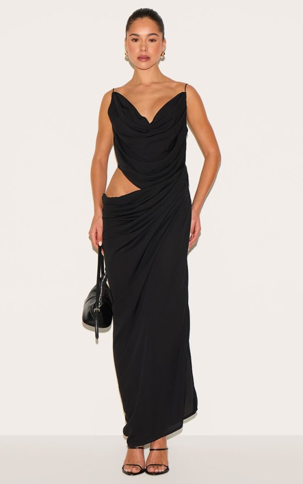 58831c524d1953fdcdb64fe04924003aad6f2134_CNM1591_1_black_chiffon_drape_cut_out_maxi_dress