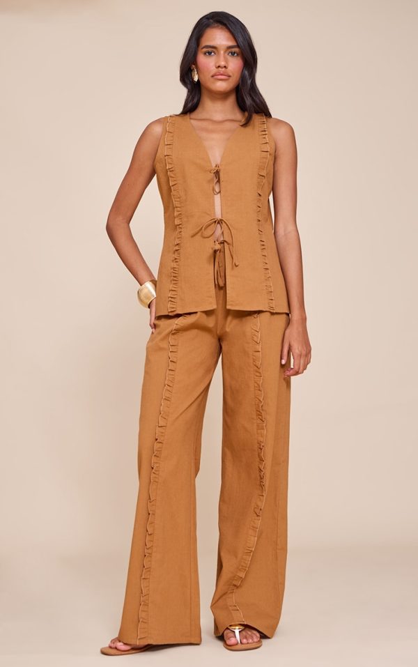597c80b73ab0f904241a627ee9a8c4bdbce12608_CNM3934_1_tan_linen_look_wide_leg_drawstring_trousers