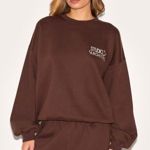 Chocolate Studio Archives Embroidered Oversized Sweatshirt