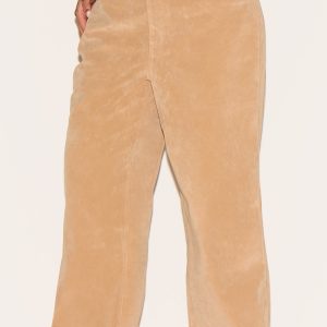 Plus Stone Faux Suede Wide Leg Trousers